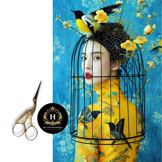 Levendige Blauw Geel Bloemen Vogelkooi Pet Decoupa Tissuepapier