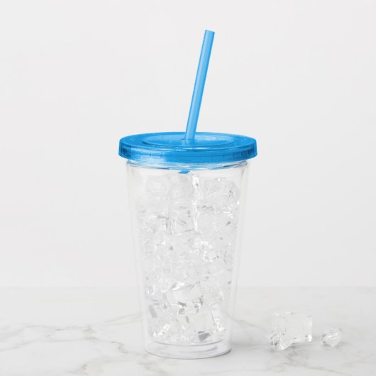 Levendige blauwe 16 oz acryl drinkbeker (Achterkant ijs)