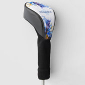 Levendige Blauwe Abstracte Fluid Art Golfheadcover (Schuin)
