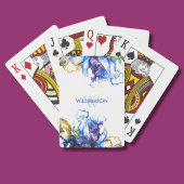 Levendige Blauwe Abstracte Fluid Art Pokerkaarten
