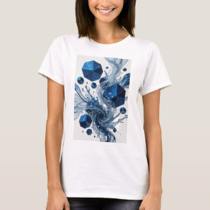 Levendige Blauwe ABSTRACTE KUNST Grafische T-shirt