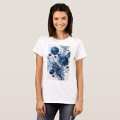 Levendige Blauwe ABSTRACTE KUNST Grafische T-shirt (Voorkant volledig)