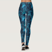 Levendige Blauwe Abstracte Print Leggings (Achterkant)