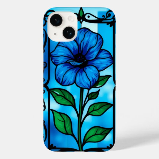 Levendige blauwe bloem Case-Mate iPhone case (Achterkant)