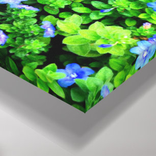 Levendige blauwe bloemen canvas afdruk