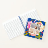 Levendige Blauwe Bloemen en Confetti Foto Notitieboek (Binnen)