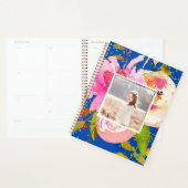 Levendige Blauwe Bloemen en Confetti Foto Planner (Display)