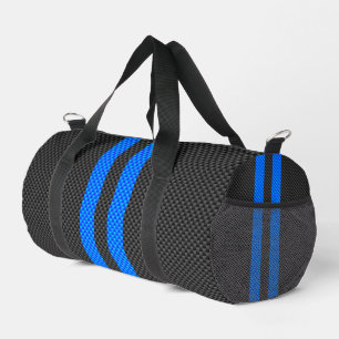 Levendige Blauwe Carbon Fiber Stijl Racing Stripes Plunjezak