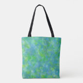 Levendige Blauwe en Groene Waterverf Geborsteld Tote Bag (Achterkant)