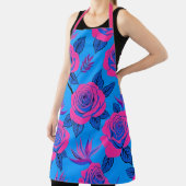 Levendige blauwe en neonroze roze schort (Insitu)