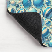Levendige blauwe en witte decoratieve bollen muismat (Hoek)