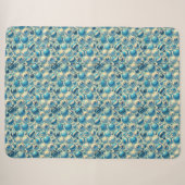 Levendige blauwe en witte decoratieve bollen sherpa deken (Voorkant (horizontaal))