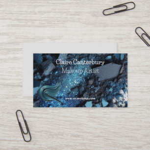 Levendige Blauwe Glam Make-up Artiest  Visitekaartje