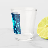 Levendige blauwe harten shot glas (Rechts)