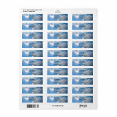 Levendige blauwe hemel met zon en wolkenfoto etiket (Full Sheet)