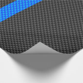 Levendige blauwe koolstofvezel Stijl races Cadeaupapier (Hoek)