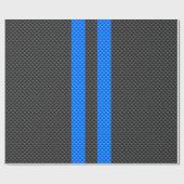 Levendige blauwe koolstofvezel Stijl races Cadeaupapier (Vlak)