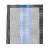 Levendige blauwe koolstofvezel Stijl races Notitieblok (Voorkant)