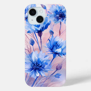Levendige Blauwe Korenbloemen Aquarel Hoesje