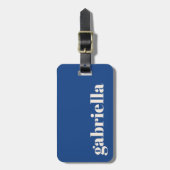 Levendige Blauwe Krachtige Typografie Gepersonalis Bagagelabel (Voorkant verticaal)