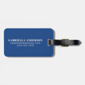 Levendige Blauwe Krachtige Typografie Gepersonalis Bagagelabel (Achterkant horizontaal)