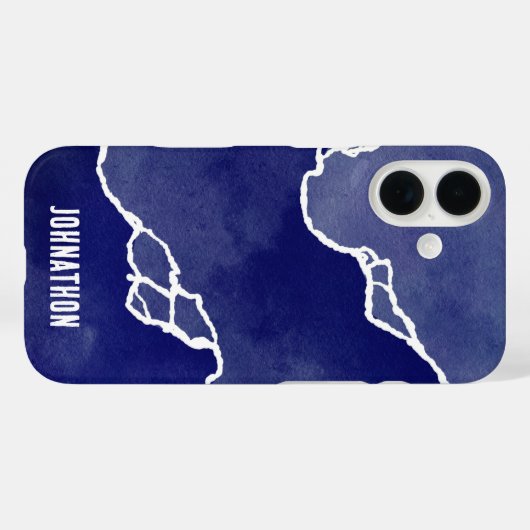 Levendige blauwe kustgetijden Case-Mate iPhone case (Achterkant (horizontaal))