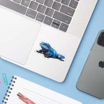 Levendige Blauwe Leguaan Vinyl Sticker - Koel Rept