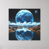 Levendige blauwe maan canvas afdruk (Voorkant)