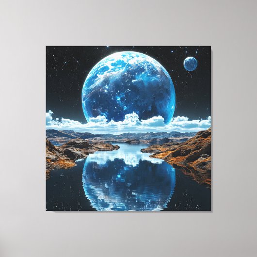 Levendige blauwe maan canvas afdruk (Voorkant)