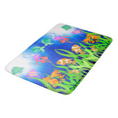 Levendige blauwe onderwater zeevissen badmat (Gekanteld)