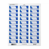 Levendige Blauwe Orchidee Botanisch Retouradres Etiket (Full Sheet)