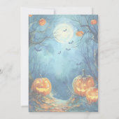 Levendige blauwe pompoen Halloween Kaart (Achterkant)