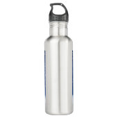 Levendige blauwe spatwaterfles waterfles  (Achterkant)