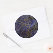 Levendige Blauwe Sterkaart/Golden Constellation We Ronde Sticker (Envelop)