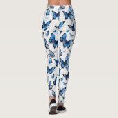 Levendige blauwe vlinders leggings (Achterkant)