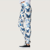 Levendige blauwe vlinders leggings (Links)
