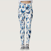 Levendige blauwe vlinders leggings (Voorkant)