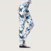 Levendige blauwe vlinders leggings (Rechts)