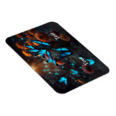 Levendige blauwe vlinders magneet (Rechterzijde)