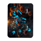 Levendige blauwe vlinders magneet (Verticaal)