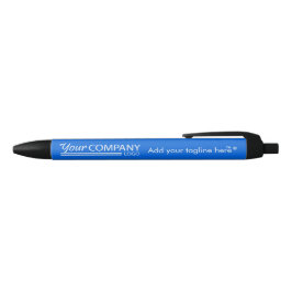 Levendige blauwe, witte logo promotionele merkinkt blauwe inkt pen