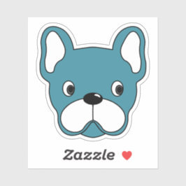 Levendige Blauwgroen Bulldog 3 "x3" Vinyl Sticker