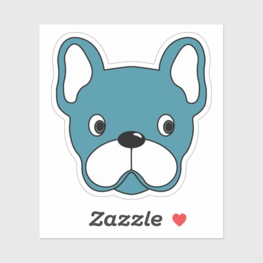 Levendige Blauwgroen Bulldog 3 "x3" Vinyl Sticker (Vel)