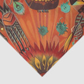 Levendige Blauwgroen "ingewikkelde echo's" Patroon Tissuepapier (Detail)