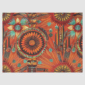 Levendige Blauwgroen "ingewikkelde echo's" Patroon Tissuepapier (Voorkant)