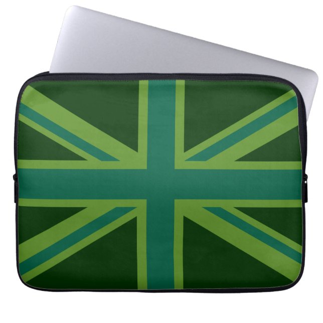 Levendige Blauwgroen Uniefaansluiting Laptop Sleeve (Voorkant)