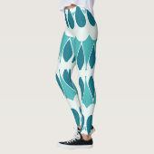 Levendige blauwgroen witte klassieker "Ratti_Creat Leggings (Links)