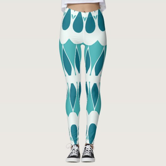 Levendige blauwgroen witte klassieker "Ratti_Creat Leggings (Voorkant)