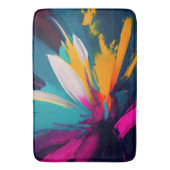 Levendige Bloei – Explosieve Abstracte Bloemenergi Badmat (Voorkant Verticaal)
