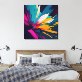 Levendige Bloei – Explosieve Abstracte Bloemenergi Canvas Afdruk (Insitu (Slaapkamer))